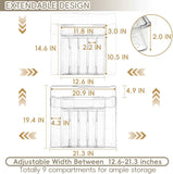 Expandable Silverware Organizer, Clear Utensil Drawer Tray with Adjustable Compartments for Spoons, Forks, Knives