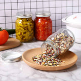 yingerhuan glass regular mouth mason jars with silver metal lids for sealing and food storage 4 pack