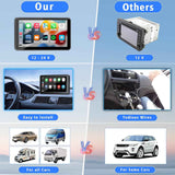 Portable Wireless with Apple CarPlay and Android Auto Screen for Car, 7" HD Touch Screen Car Stereo with Mirror Link, Bluetooth 5.2, Backup Camera, AUX,FM Transmitter for All Vehicle