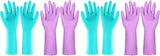 Elgood Reusable Dishwashing Cleaning Gloves with Latex free, Cotton lining,Kitchen Gloves 2 Pairs,Purple+blue Medium