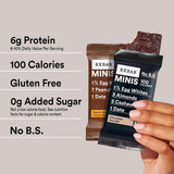 rxbar mini protein bars, 7.3oz box, 8 count, variety pack, peanut butter chocolate and chocolate sea salt