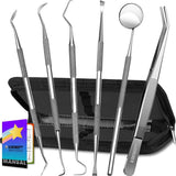 G.CATACC Dental Tools, Dental Pick Teeth Cleaning Tools Hygiene Kit, Plaque Remover for Teeth, Professional Stainless Steel Tooth Scraper Plaque Tartar Cleaner - with Case