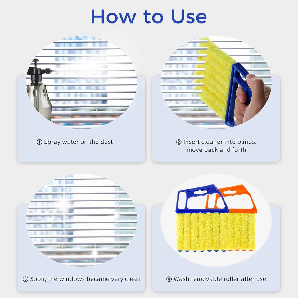 4Pcs Window Venetian Blind Cleaner Duster Tool Set for Home Office
