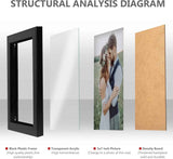 PECULA 2 Pack 5x7 Picture Frame, Black Picture Frame for Wall and Tabletop Display, Resistant Plastic Clear Plexiglass for Vertical or Horizontal Display
