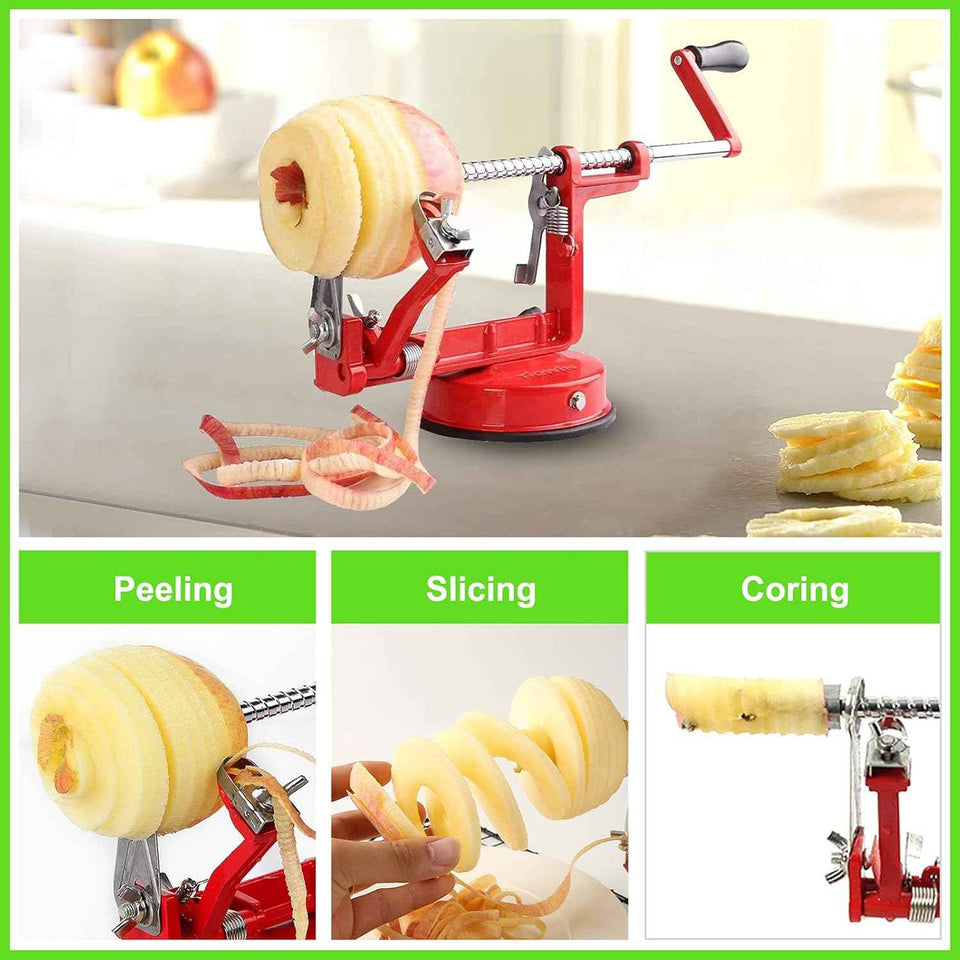 TIGWIN Apple Peeler Slicer Corer - Peel, Slice & Core Apples and Potatoes in One Motion