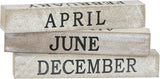 Wooden Perpetual Block Calendar for Desk, Wood Month Date Display Blocks for Teachers, Students, Classroom, Rustic Farmhouse Office Decor, Desk Accessories (5 x 4 In)