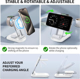 2025 MagSafe 3-in-1 charging station with night light for iPhone, Apple Watch, AirPods travel and bedside use