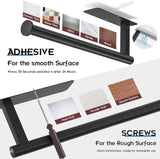 ASTOFLI Paper Towel Holder 304 Stainless Steel, Under Cabinet, Self-Adhesive, Matte Black, 12 Inch, No Drill