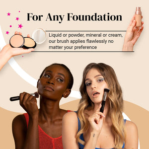 Flat Top Kabuki Foundation Brush By KESHIMA - 1.2 inch Premium Makeup Brush for Liquid, Cream, and Powder