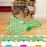 Interactive Concealed Feathers Cat Toy, Rechargeable, Touch Activated, Real Mouse Squeaky, Indoor Exercise Toy for Adult Cats