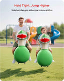q pau inflatable bouncy dinosaur toys 2 pcs with hand pump, heavy duty giant bouncy pal, 220lbs load capacity, fun ride on bouncer for kids girls boys ages 5+