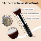 Flat Top Kabuki Foundation Brush By KESHIMA - 1.2 inch Premium Makeup Brush for Liquid, Cream, and Powder