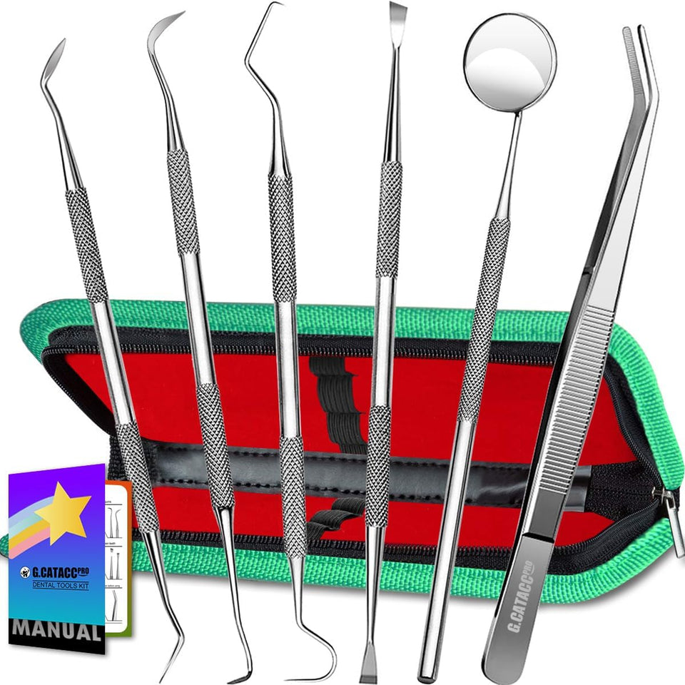 G.CATACC professional stainless steel dental pick teeth cleaning tools for adults and pets