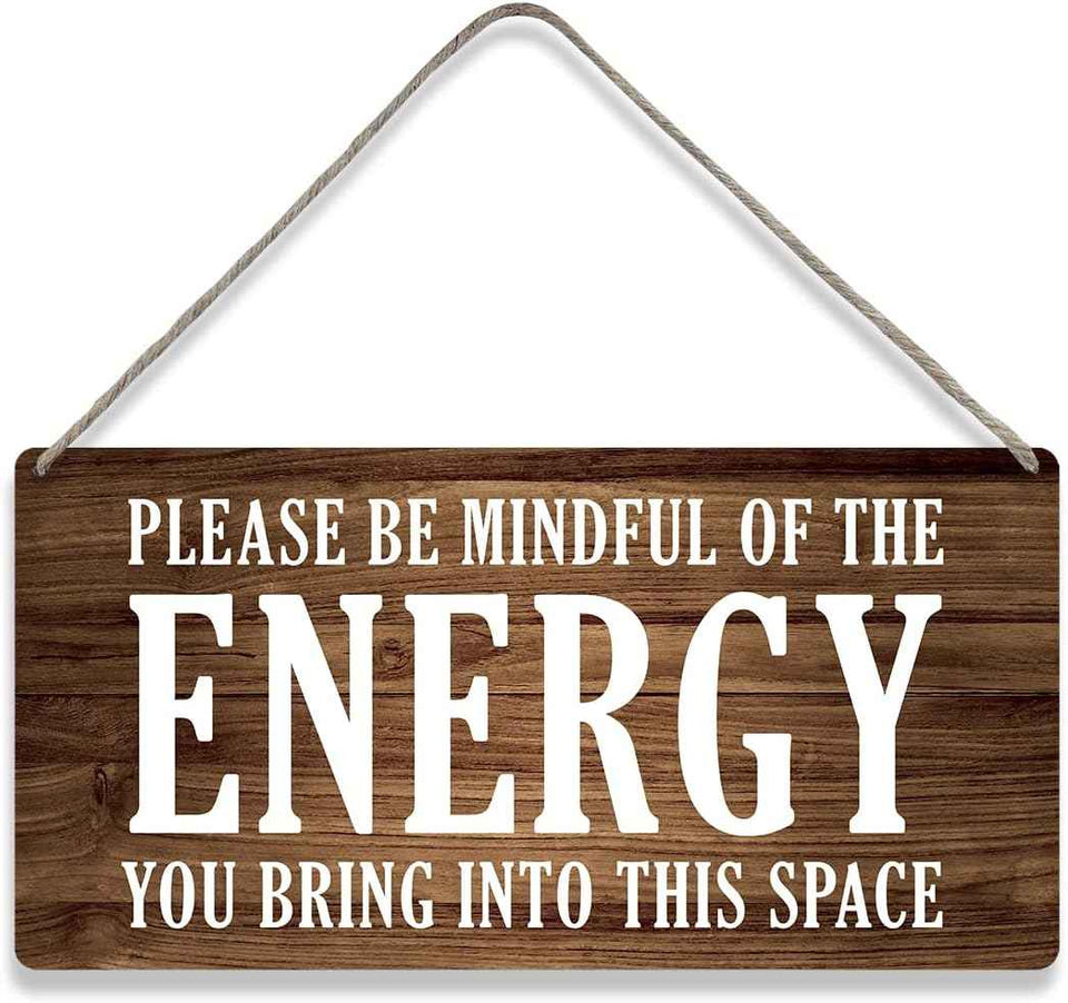 Country Style Wall Decor Be Mindful Quote Wooden Signs Rustic Hanging Wall Plaque Positive Energy Sign Home Decor Present