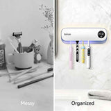takoo 4 slots wall mounted toothbrush holder with smart hot air drying technology rechargeable smart gadget