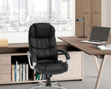 FDW Office Chair Computer High Back Adjustable Ergonomic Desk Chair Executive PU Leather Swivel Task Chair with Armrests Lumbar Support (Black)