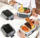 2 x 6.3-Cup Cordless Electric Heated Lunch Box, 100W Rechargeable Portable Food Warmer for Adults and Travel