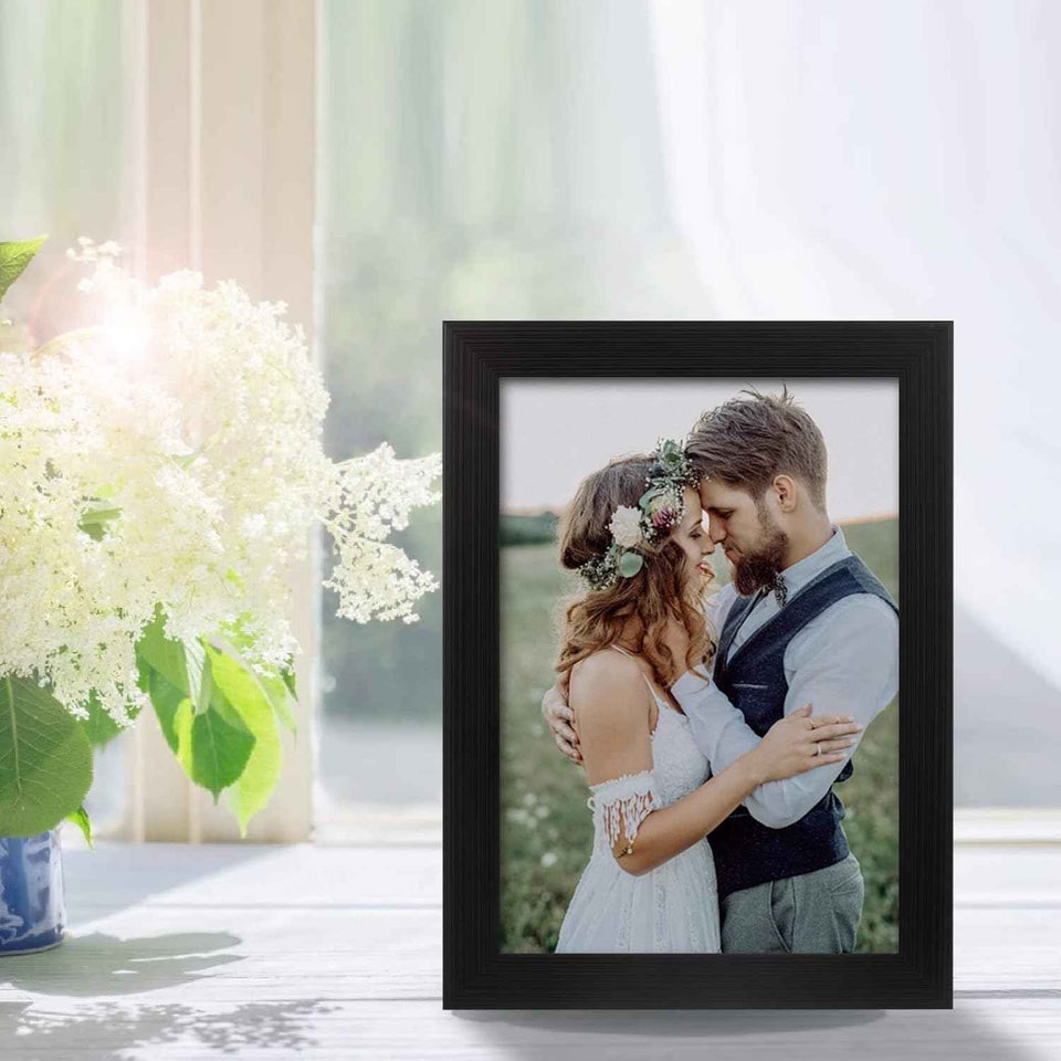 pecula 2-pack black picture frame for 5x7 photos, plexiglass and plastic construction, wall and tabletop display