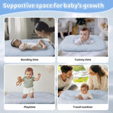 Infant Support Cushion - Baby Support Cushion for Newborn, 0-24 Months, Portable Tummy Time Mat for Home and Travel, Soft Cotton, Supervised Use, Baby Essentials Gift, Grayish Blue, (Cover Included)