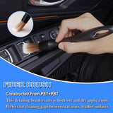 7PCS Ultra-Soft Boar Hair Interior Detailing Brushes Set with Car Cleaning Gel & Dust Brush