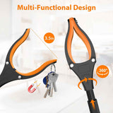 32" 2-pack grabber reacher tool with 360° rotating jaw & magnet, foldable, durable, for seniors and limited mobility