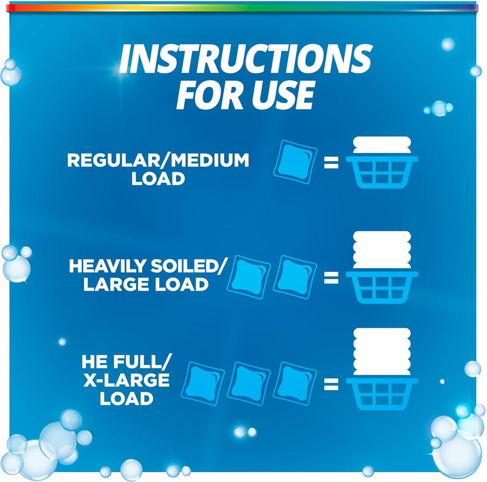 Purex 4-in-1 Oxi Power + Odor Fighter Laundry Detergent Pacs, Fresh Morning Burst, 56 Count
