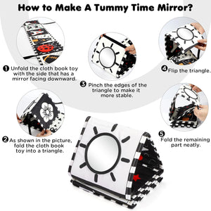 URMYWO Black and White Baby Toy, Tummy Time High Contrast Newborn Toys 0-3 Months, Soft Baby Book, Visual Stimulation Montessori Sensory Infant Toys 0-6-12 Months, Boy Girl Shower Gift, Easter Stuffer