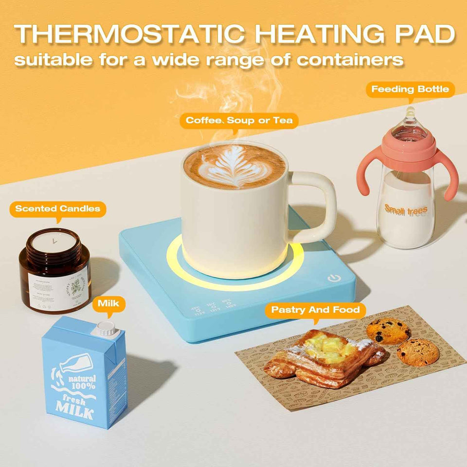 Smart Coffee Mug Warmer with 15W Wireless Charging - 3 Heat Settings, Auto Shut-Off, Candle & Beverage Warmer