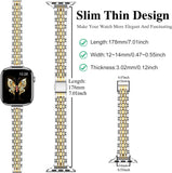 MioHHR silver/gold stainless steel Apple watch band compatible with 42mm, 41mm, 40mm, 38mm