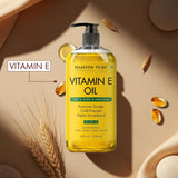 Majestic Pure Vitamin E Oil 8 Fl Oz - 100% Pure and Natural- Cold Pressed & Hexane Free Natural Hair Growth Oil for Eyelashes, Eyebrows, Skin, Body, Face, Nails & Scalp