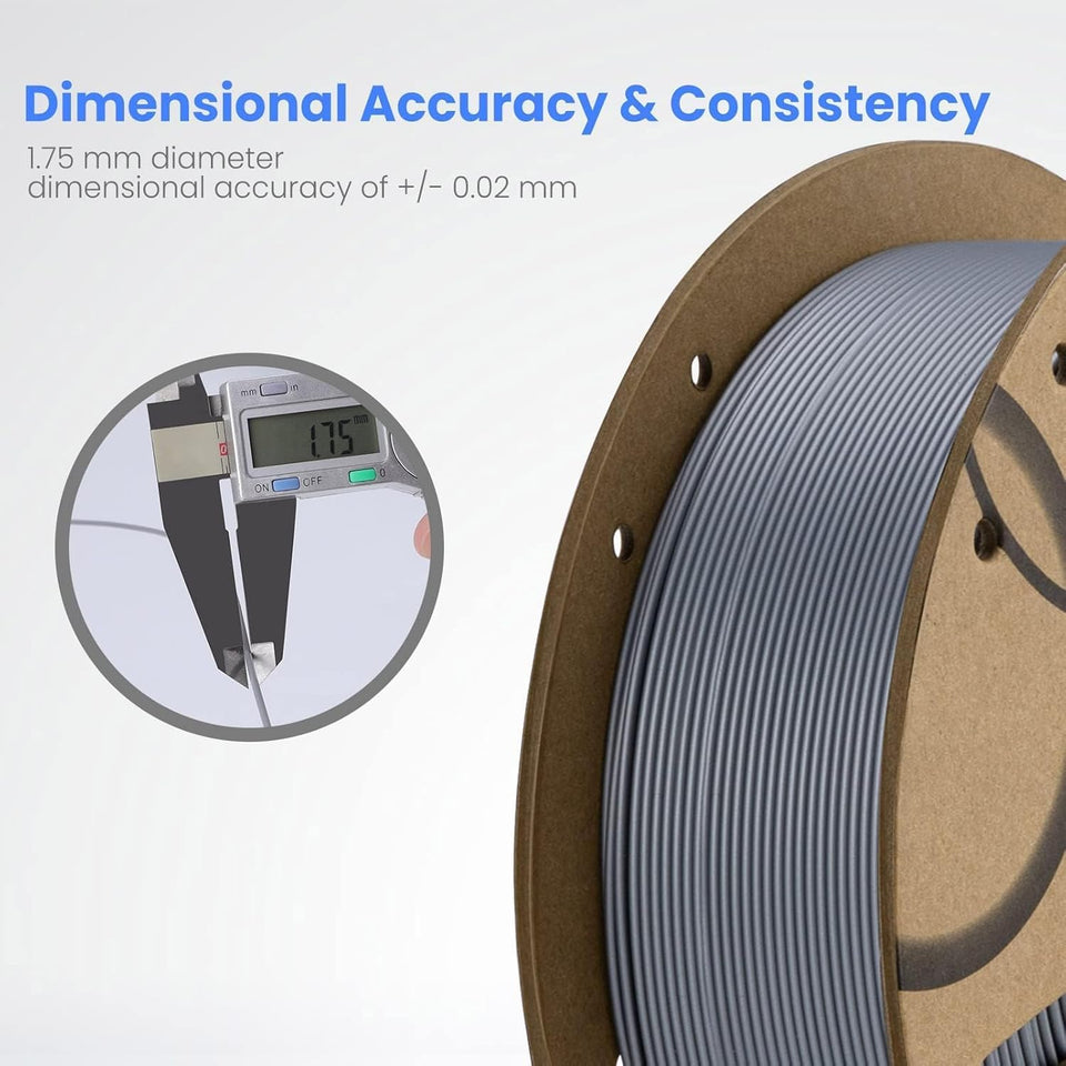 ELEGOO PLA Filament 1.75mm Black 1KG, 3D Printer Filament Dimensional Accuracy +/- 0.02mm, 1kg Cardboard Spool(2.2lbs) 3D Printing Filament Fits for Most FDM 3D Printers