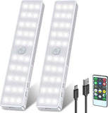 LED Closet Light with Charging Station, 6 Pcs 30LEDs 8'' Dimmer Rechargeable Motion Sensor Under Cabinet Lighting, Stick-Anywhere Night Light for Wardrobe,Kitchen