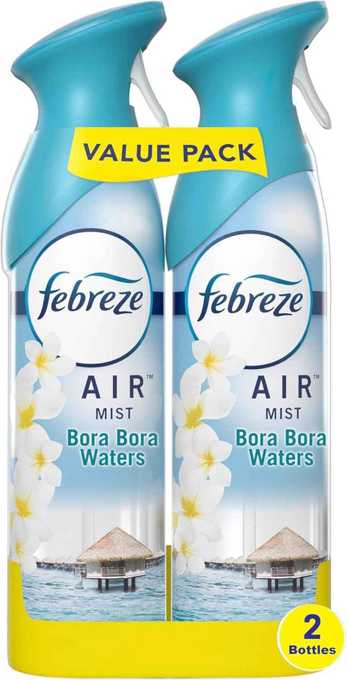 Febreze Air Mist Air Freshener Spray, Odor-Fighting Room Spray, Air Fresheners for Home and Bathroom and Kitchen, Aerosol Can, Linen & Sky Scent, 8.8oz (Pack of 2)