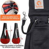 Tomkas small dog sling carrier for pets 3-10 lbs - classic pocket and strap design - black