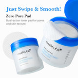 medicube Toner Pads Zero Pore Pad 2.0 | Dual-Textured Facial Pad for Exfoliation and Pore Care with 4.5% AHA Lactic Acid, 0.45% BHA Salicylic Acid | Ideal for All, Korean Skin Care, 70 Pads (1 Pack)