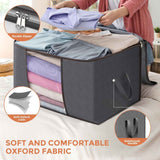 6 Pack Large Foldable Storage Bins with Reinforced Handle for Clothing and Toys (Gray)