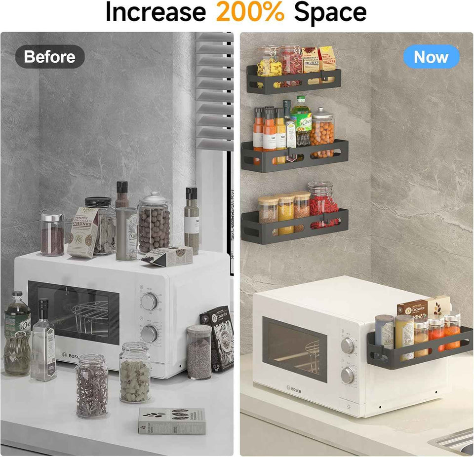 4 Pack Magnetic Spice Rack for Refrigerator, Moveable and Easy to Clean