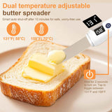 Heated Butter Knife, Smart Stainless Steel Electric Butter Spreader for Hard Butter, Cheese, Peanut Butter, Jam & Honey, Adjustable Heat (131℉/158℉), Rechargeable USB Kitchen Gadget Butter Knives