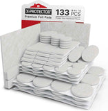 Felt Furniture Pads X-PROTECTOR 133 PCS Premium Furniture Pads - Felt Pads Furniture Feet Best Wood Floor Protectors - Protect Your Hardwood & Laminate Flooring! Brown and Beige