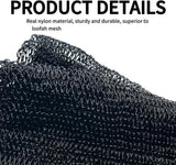 African Net Sponge Authentic, African Exfoliating Sponge Real African Net Black Owned, African Bath Sponge Back Scrubber, Body Exfoliator Shower Bath Accessories (Black)
