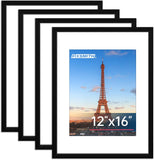 FIXSMITH 8x10 Picture Frame Set of 2, Photo Frame with HD Plexiglass, Display Pictures 5x7 with Mat or 8x10 Without Mat Multi Picture Frames Collage for Tabletop or Wall Display, Black