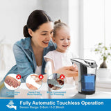 Touchless Automatic Soap Dispenser with Infrared Sensor and 5 Adjustable Soap Levels, 17oz/500ml Silver Finish
