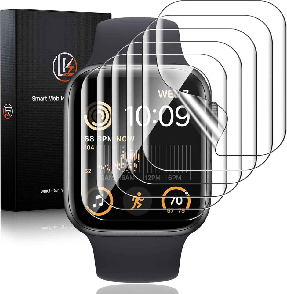 LK 6 Pack for Apple Watch Series 11/ Series 10 Screen Protector 42mm - Anti-Scratch, Self-Healing Soft TPU Screen Protector for Apple Watch 42mm, Bubble Free, HD Transparent, Touch Sensitive