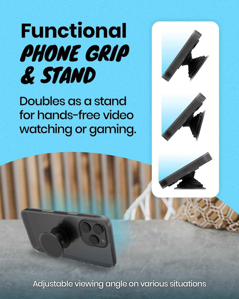OnTheGrip Cute Cubic Diamond Heart Shape Design Collapsible Expandible Mobile Phone Grip Stand Holder for Smartphone Tablet Cell Phone Accessory (Silver Big)