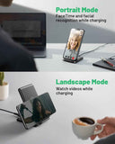 INIU Wireless Charger, 15W Fast Qi Certified Wireless Charging Station with Sleep-Friendly Adaptive Light Compatible with iPhone 17 16 15 14 13 12 Pro Max Samsung Galaxy S25 S24 S23 Note 20 Google etc