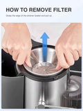 Qcen 500W Centrifugal Juicer Extractor with Wide Mouth Feed Chute for Fruit Vegetable, Easy to Clean Stainless Steel BPA-free
