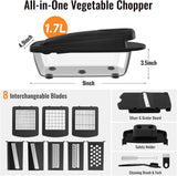 8 Blade All-in-1 Vegetable Chopper Mandoline Slicer with Container, Food Chopper, Onion Chopper, Veggie Cutter for Salad, Kitchen Gadgets Accessories Essentials, Black