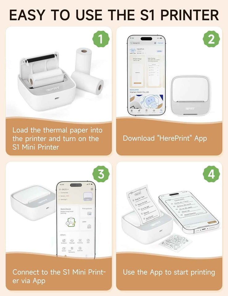 iDPRT Portable Sticker Maker Machine with 1 Roll Sticker Paper, Mini Printer Efficiently and Quickly, Thermal Printer for Study Notes, Pictures, DIY, Label, Free App with Multiple Templates, Grey