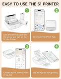 iDPRT Portable Sticker Maker Machine with 1 Roll Sticker Paper, Mini Printer Efficiently and Quickly, Thermal Printer for Study Notes, Pictures, DIY, Label, Free App with Multiple Templates, Grey