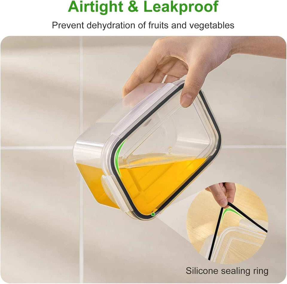 5 PCS Large Leakproof Fruit Containers with Removable Colanders, Dishwasher and Microwave Safe